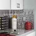 thumbnail image 2 of FASÄDE Traditional Style/Pattern 1 Decorative Vinyl Backsplash Panel in Crosshatch Silver (6X6 Inch Sample), 2 of 5