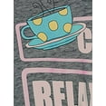 thumbnail image 5 of Women's Friends TV Show Pajama Set 3 PC Coffee Relax Watch Repeat Shirt And Shorts With Crew Socks, 5 of 7