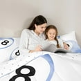 thumbnail image 5 of Feelyou Cartoon Billiards Print Queen Comforter Set, Watercolor Blue Ball Bedding Sets, Teens Boys Girls Kids Reversible Bedding Comforter Set, Super Cozy Room Decor, 3-Piece, 5 of 8