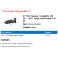 thumbnail image 2 of Filter Housing - Compatible with 2011 - 2013 Dodge Grand Caravan 3.6L V6 2012, 2 of 2