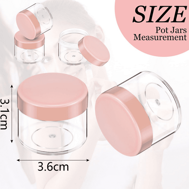 16 Pieces 60 ml/ 2 oz Round Clear Leak Proof Plastic Container Jars with  Lids Plastic