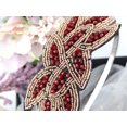 thumbnail image 3 of Vintage 1920s Floral Leaf Flapper Headband, Red, 3 of 6