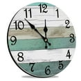thumbnail image 2 of Wall Clock Silent Non Ticking Wall Clocks Battery Operated, Teal Rustic Clock Decorative for Kitchen Bathroom Bedroom Living Room(10 In), 2 of 4