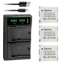 Kastar 3-Pack NB-11L Battery and LTD2 USB Charger Replacement for Canon IXUS 177, IXUS 180, IXUS 185, IXUS 190, IXUS 240 HS, IXUS 245 HS, IXUS 265 HS, IXUS 275 HS, IXUS 285 HS, IXUS 320 HS, IXY 110F