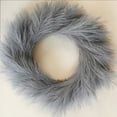 thumbnail image 2 of Artificial Reed Wreath Christmas Decor Pampas Grass Garland Wedding Party Home Door Hanging Decoration Wreath Photography Props (Beige coffee), 2 of 7