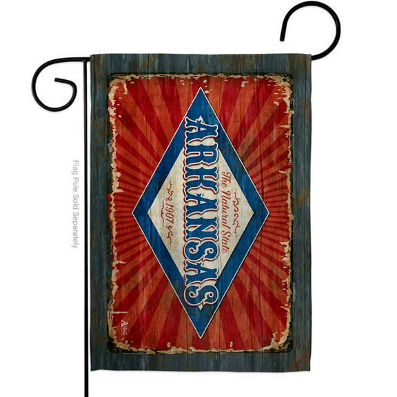 Americana Home & Garden G142948-BO 13 x 18.5 in. Arkansas Vintage American State Garden Flag with Double-Sided Horizontal House Decoration Banner Yard Gift