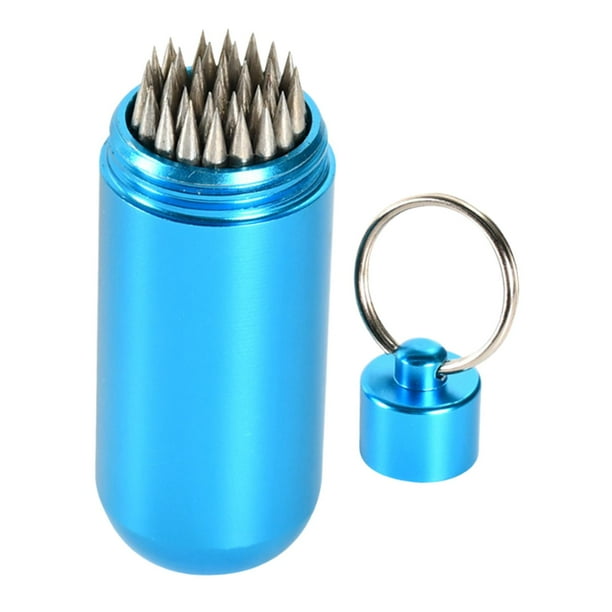 Herramienta para reparar puntas de tacos de billar, moldeador de puntas de billar de alta resistencia con llavero, billar Azul