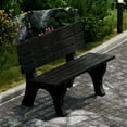 thumbnail image 3 of Wildridge Heritage 4' Park Bench, Black - Outdoor All-Weather HDPE Furniture, 3 of 4