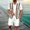 White, variant on EliteGoogv Mens Outfit Set Casual Button Down Shirt And Shorts Two Piece Suit For Men Summer Beach Vacation Matching Set Army Green XL