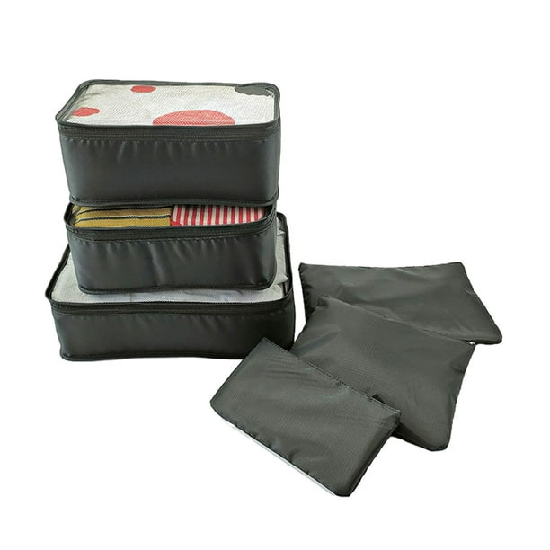 Bolsas de Almacenamiento para Ropa Ropa de Viaje Clasificación de Equipaje Portátil de Gran Capacidad Bolsa de Almacenamiento de 6 Piezas Accesorios de Viaje