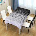 thumbnail image 6 of SKYSONIC 60"x120" Square Tablecloth with Snowflake Black and White Background Prints, Anti-Wrinkle and Smooth Table Cloth for Kitchen/Home Party Decoration, 6 of 7