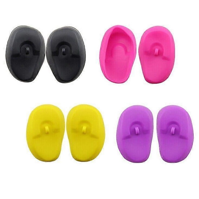 4 Pairs Silicone Ear Cover Hair Dye Coloring Shield Cap Protects Ear from Dryers Irons Chemicals