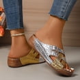 thumbnail image 6 of ATENAR Women Sandals Open Toe Summer Sandals for Women Beach Womens Shoes Gold 7.5, 6 of 9