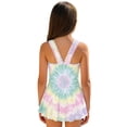 thumbnail image 2 of DISNIMO Girls Sleeveless Swimsuit Tie Dye Printed One Piece Swimwear with Skirt Hawaiian Summer Swim Dress Quick Dry Bathing Suits for Beach Vacation Pool, 2 of 8