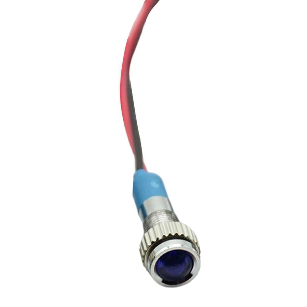2x 6mm 6V LED Metal Signal Indicator Pilot Dash Light Blue Color 