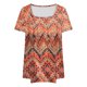 thumbnail image 5 of Puntoco Liquidación de blusas cortas para mujer Blusa holgada de manga corta plisada con cuello grande y estampado para mujer L-5xl, 5 of 5