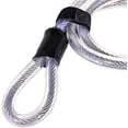 thumbnail image 3 of Cable de seguridad de acero inoxidable, cable de acero trenzado de doble lazo Cable de bloqueo flexible Candado en U, candado, cable transparente con anillo, puerta eléctrica,, 3 of 5