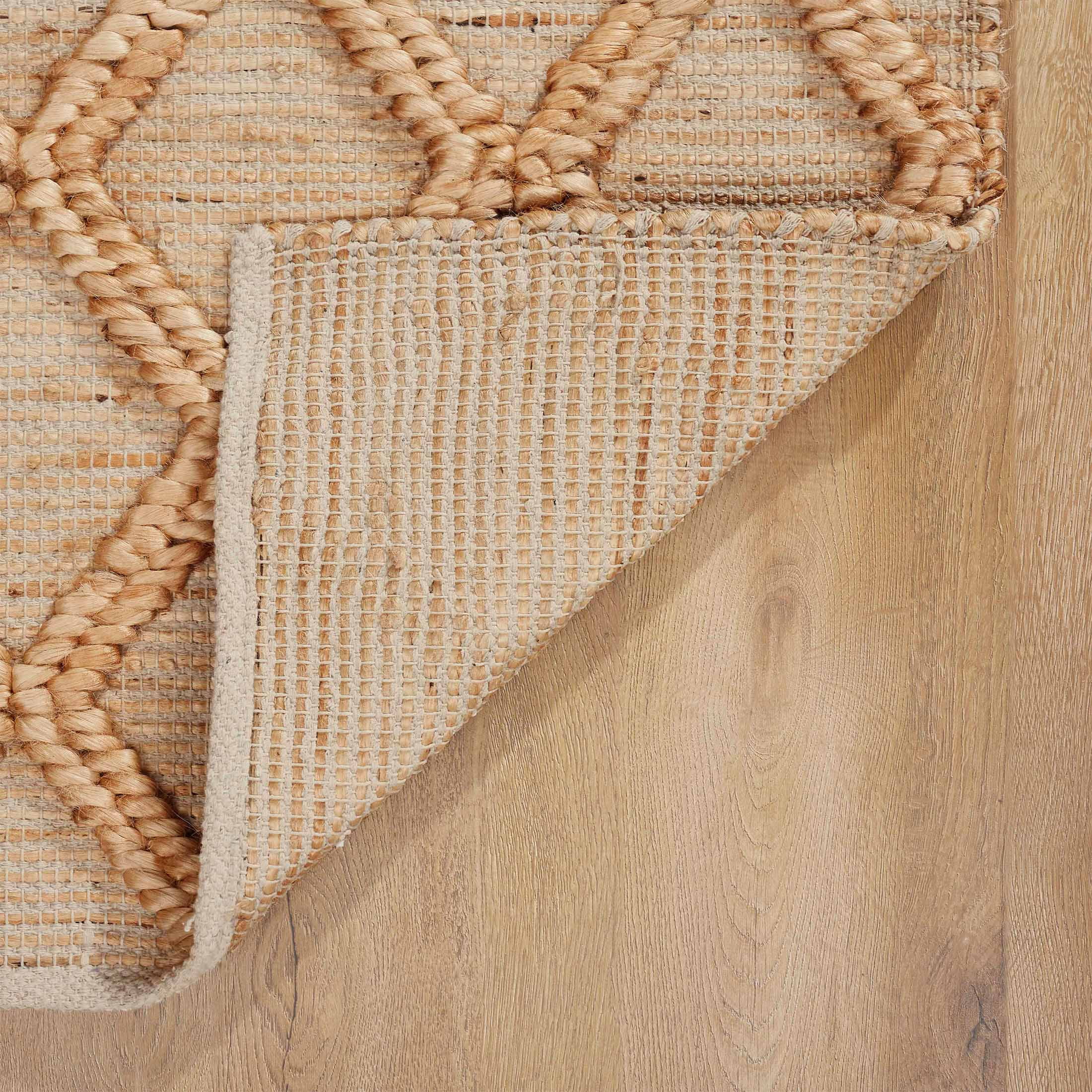 Beautiful Natural Jute Trellis Diamond Indoor Area Rug by Drew Barrymore, 5' x 7'