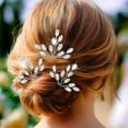 thumbnail image 5 of MaxxMarket Crystal Bride Wedding Hair Pins Rhinstones Bridal Hair Accessories Head Piece for Women and Girls (Pack of 3) (A Silver), 5 of 6