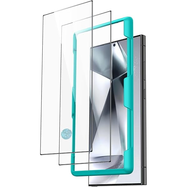 ccwonima 2 Pack for Samsung Galaxy S24 Ultra Screen Protector, HD Tempered Glass with Easy Installation Frame for Samsung Galaxy S24 Ultra, Military-Grade Protection, Ultra Tough, Scratch Resistant