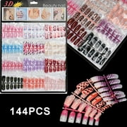 144 Pack Nail Glue Fingernail Manicure Set Fake False Nails Adhesive Beauty Care Kit Accessory