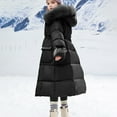 thumbnail image 5 of EnJoCho Kids Winter Coats Girls Thick Warm Jacket Fa𝗎x F𝗎r Hood Down Mid Length Coat Tween 5-16 Years Heavyweight Insulated Snow Outerwear Parka Puffer Coat, 5 of 6