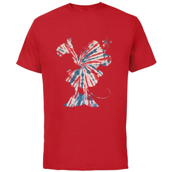 Disney Minnie Mouse Red White Blue Tie Dye - Short Sleeve Cotton T-Shirt for Adults - Customized-Red