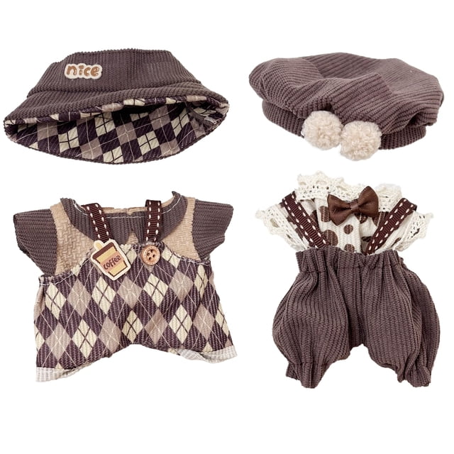 Set de ropa para muñecas de 17 cm ABAOWO Cute Hat & Outfit 2 Set