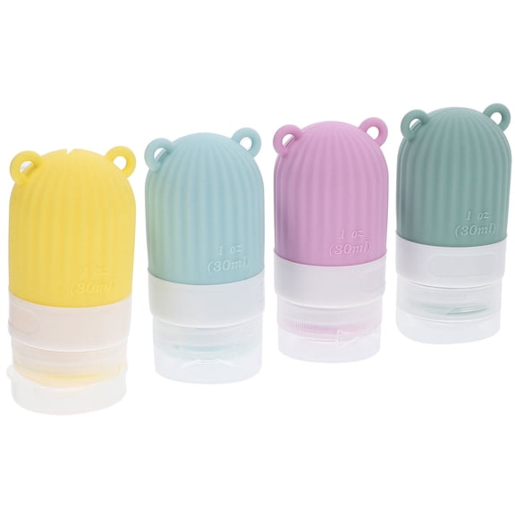 FOMIYES 4Pcs Silicone Travel Bottles Refillable Containers for Toiletries with Squeeze Design