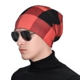thumbnail image 6 of Adult Knitted Cap 11 X 10.6 In Two-Layer Design Breathable Light Dry And Easy Care Covering All Antiskid Anti-Wrinkle Coral Buffalo Plaid Check Tartan Scotland_2, 6 of 8