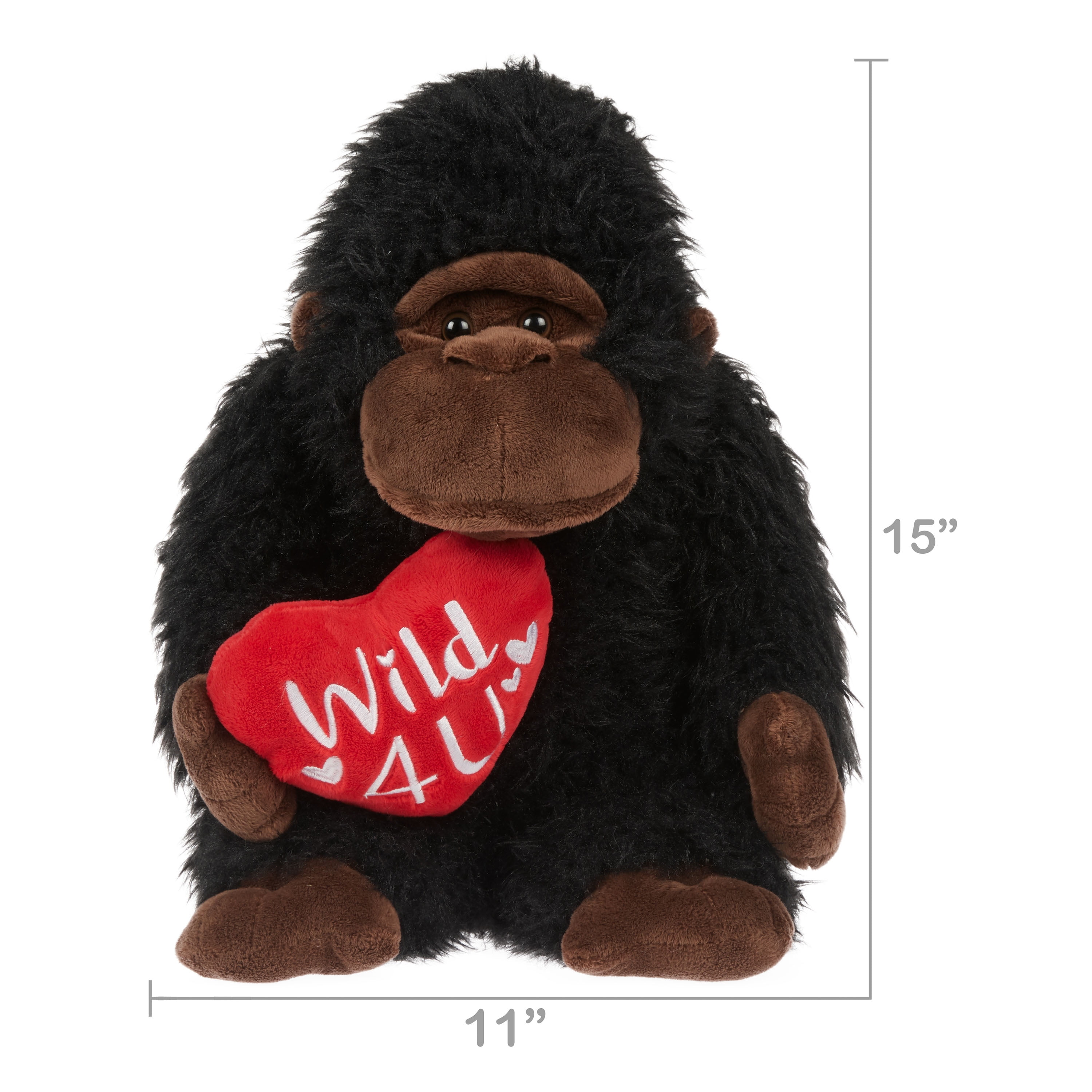 Details about   Way To Celebrate Gray 17 " Gorilla Red Heart XOXO U Stuffed Plush Animal Toy 