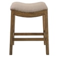 thumbnail image 3 of NewRidge Home Goods NH100152-FCS-WN NewRidge Home Saddle Style 25" Counter Height Stool with Cream Fabric, 3 of 3