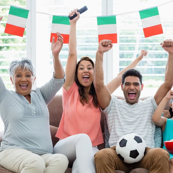 HOOWIFFY Small Italian Flag Bunting Garland, Fade-Resistant Italy Flag Banner for Indoor and Outdoor Party Decoration Supplies