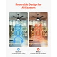 thumbnail image 4 of VEVOR 72 Inch Ceiling Fan with Light 6-Speed Remote Control Reversible Motor Black, 4 of 9