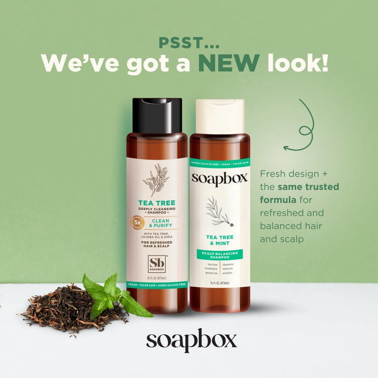 Soapbox Tea Tree Clean & Purify Shampoo with Shea Butter, Hair