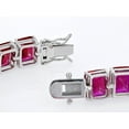 thumbnail image 3 of Ruby emerald cut tennis bracelet Ruby birthstone bracelet everyday gemstone jewellery best friend Gift for her,silver bracelet, 3 of 3