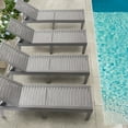 thumbnail image 6 of Hearth and Harbor Set of 4 Chaise Outdoor Lounge Chairs for Pool Chairs or Patio Furniture, Gray, 6 of 8