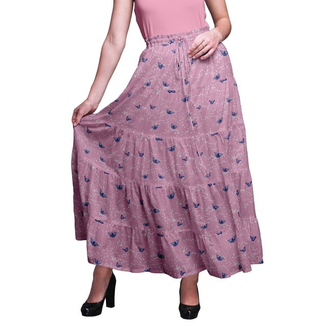 Bimba SkirtsForWomen Long Length Cotton Printed Maxi Boho Summer Skirt