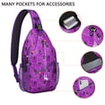 thumbnail image 2 of Sling Backpack,Spider Web Halloween Pattern Sling Bag with Water Bottle Holder,Waterproof Sling Bag for Men/Women with Headphone Jack for Hiking,Travel, 2 of 6