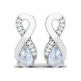 thumbnail image 1 of 925 Sterling Silver 8x5mm Pear Rainbow Open Infinity Women Wedding Earrings, 1 of 3