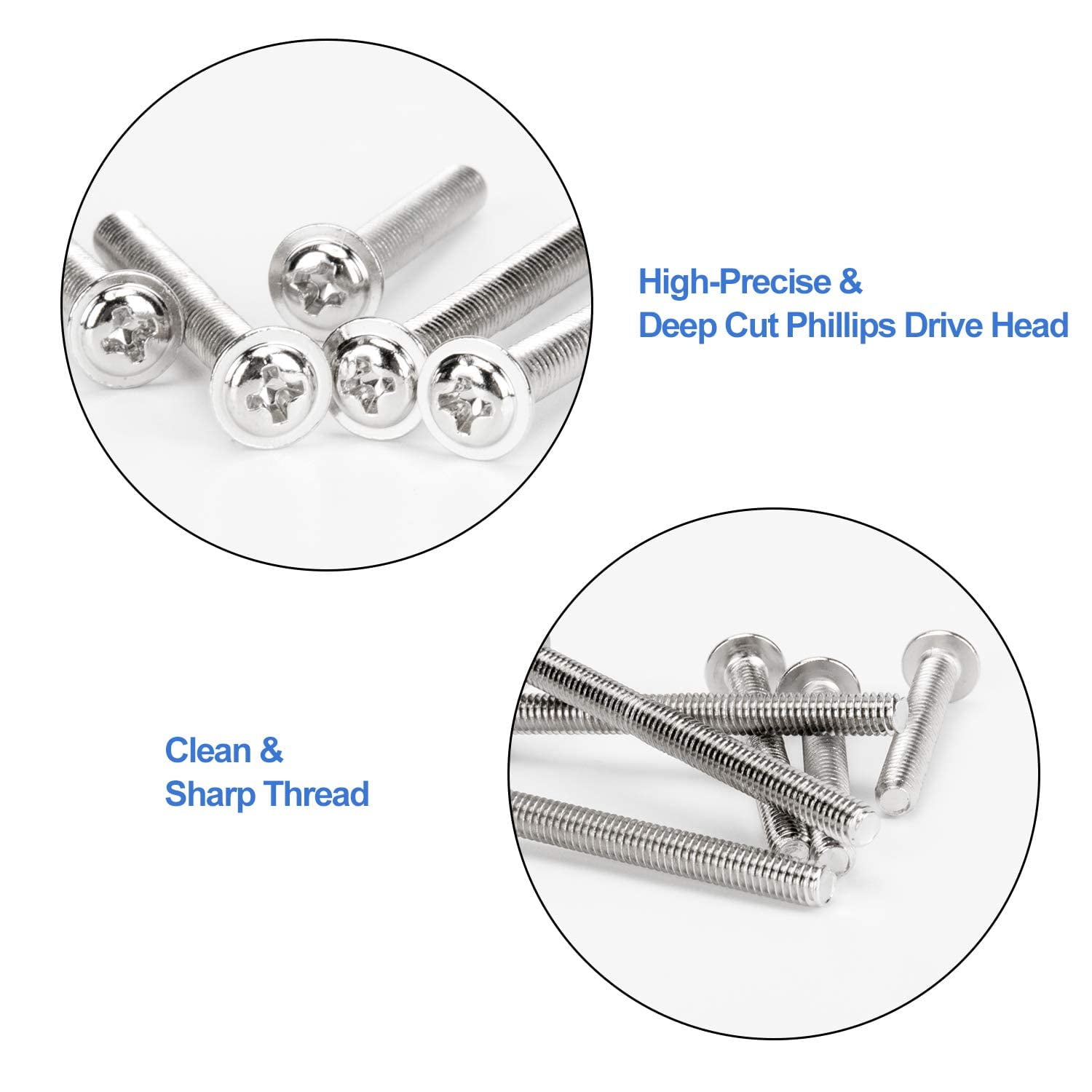 Cabinet handle knobs screws 4 25-50 mm 100 pieces set machine screws flat washer head metal cross screws set for cabinet drawer wardrobe closet door handle installation (150)