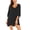 Black, variant on Women's Sleepshirt Deep V Neck Nightgown Batwing Nightshirt Oversized Sleepwear