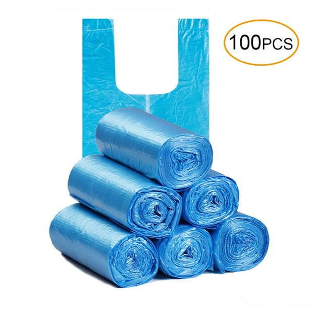 Disposable Thickened Garbage Bag with Handle Tie 100 Pcs Portable ...