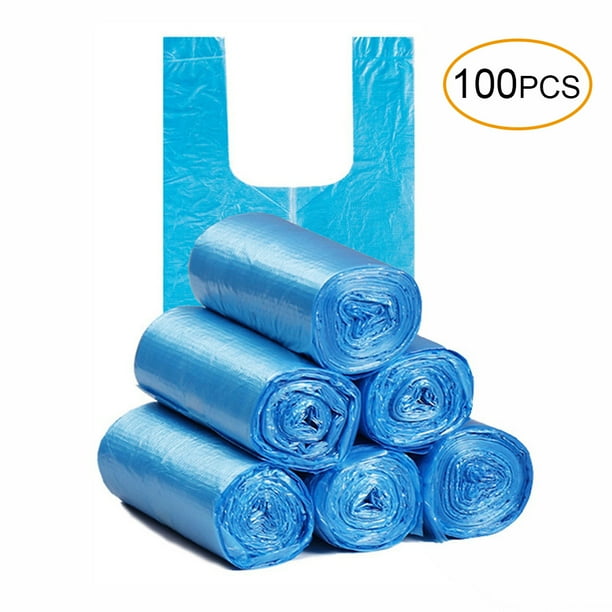 Disposable Thickened Garbage Bag with Handle Tie 100 Pcs Portable
