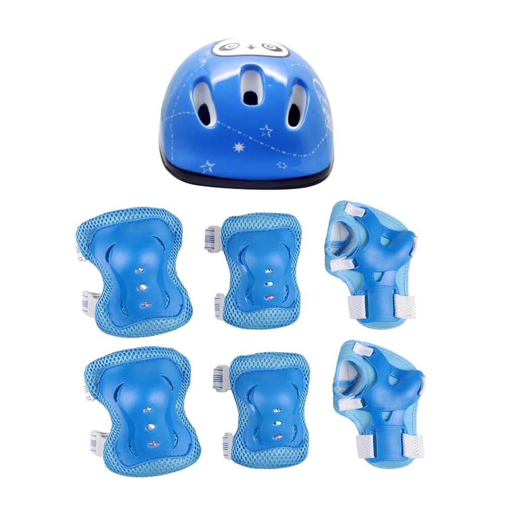 Color : E Blue Outdoor Protector Childrens Skating Helmet Protective Gear Set Balance Car Scooter Knee Pads Elbow Wrist Guard Head 7 Sets 