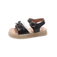 thumbnail image 5 of Kureaily Girls' Sandals 2025 Spring/Summer Mid To Large Children's Bow Comfortable Flat Shoes For Women Versatile Breathable/ Size 28,4.5-5 Years(Black), 5 of 5