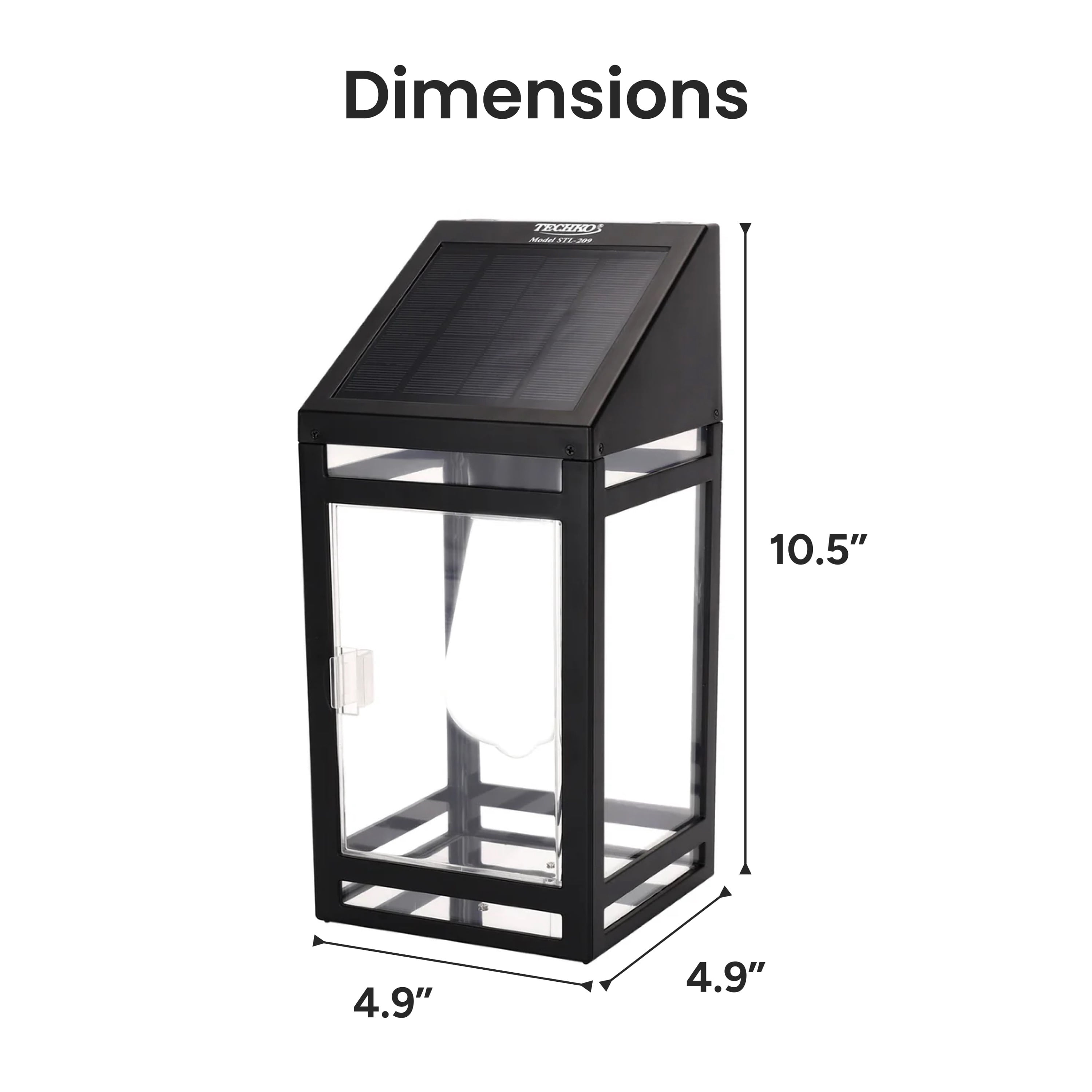 Techko Solar LED Wall Lantern - Amber or White Light