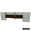 GOF 2 Person Workstation Cubicle (C-6’D x 12’W x 4’H-W) / Office Partition, Room Divider (48"H Cubicle with Desk, Mahogany)