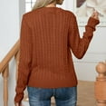 thumbnail image 6 of Fnooota Sweaters for Women, Long Sleeve Crew Neck Lightweight Knit Pullover Tops Brown Size M, 6 of 6