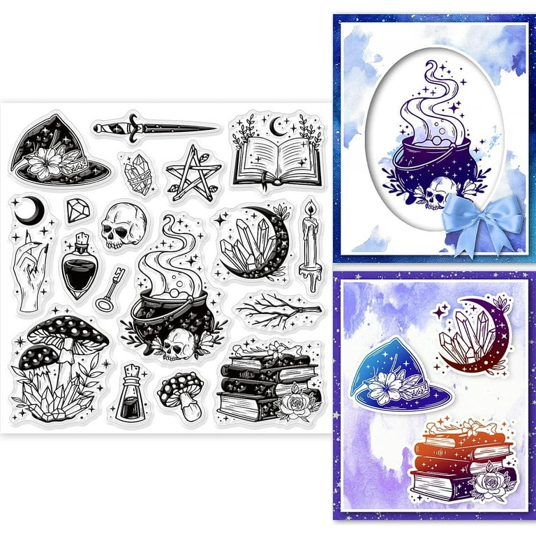 Wholesale GLOBLELAND Witch Clear Stamps for DIY Scrapbooking Decor Festival  Witch Hat Cat Animal Transparent Silicone Stamps for Making Cards Photo  Album Decor 